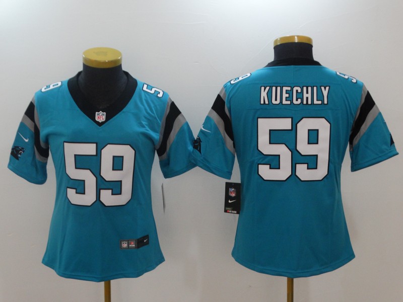 Women Carolina Panthers #59 Kuechly Blue Nike Vapor Untouchable Limited NFL Jerseys